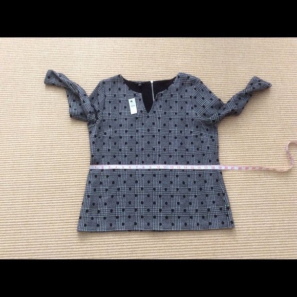 Talbots Black & White Plaid Top w/ Polka Dots - LP - Picture 6 of 11